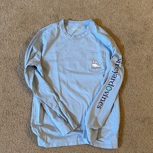 Vineyard Vines L Easter long sleeve T-shirt blue cute! Bunny whale